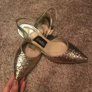 Cute gold sparkly heels